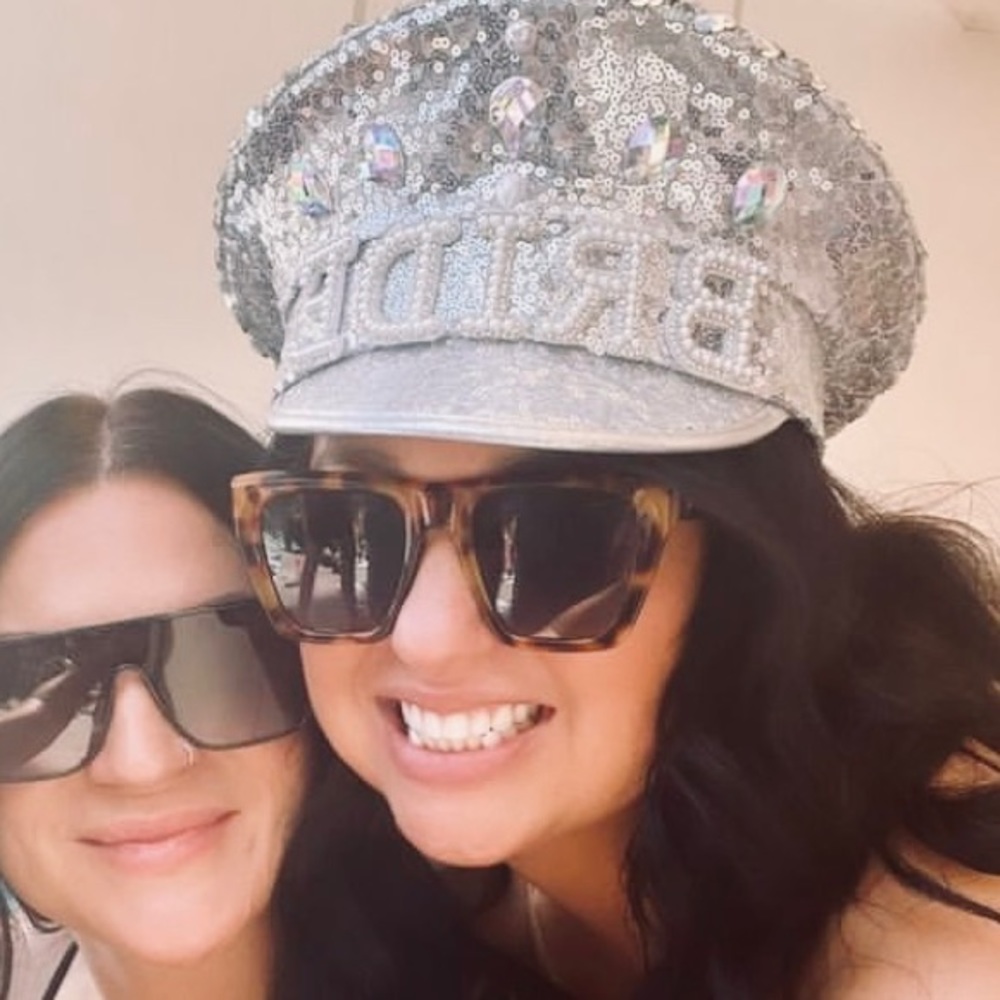 Sequin Captains Bride Hat - Silver - image 8